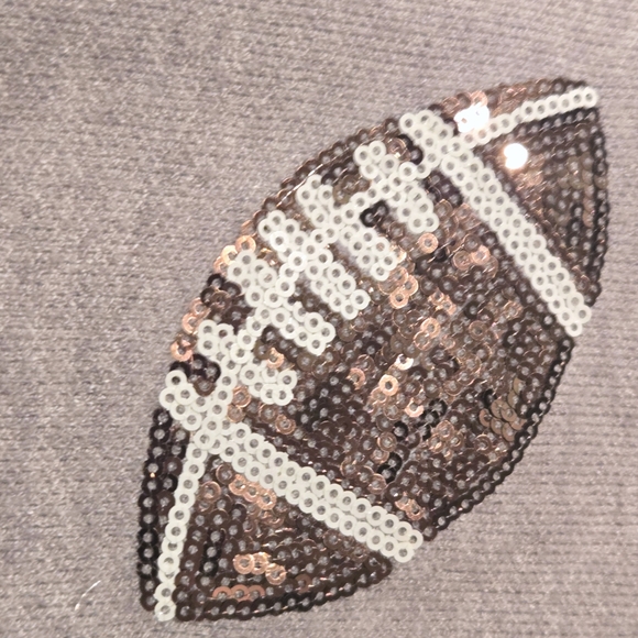 Calligraphie Women Sweater Gray Football Size M sequin superbowl NWT - Picture 8 of 10